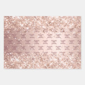 Verjaardag blush roos gouden sprankeling inpakpapier vel (Voorkant)