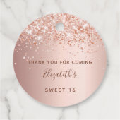 Verjaardag blush rose goud bedankt bedankjes labels (Achterkant)