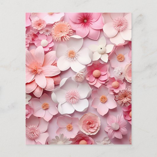 Verjaardag blush roze bloemen budget uitnodiging flyer (Achterkant)