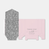 Verjaardag Blush Roze Dank u Zilver Monogram Bedankdoosjes (Uitgevouwen)
