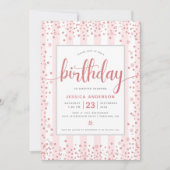 Verjaardag blush roze rose goud glitter script chi kaart (Voorkant)