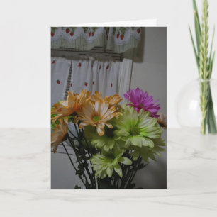 Verjaardag boeket, mooie dame kaart