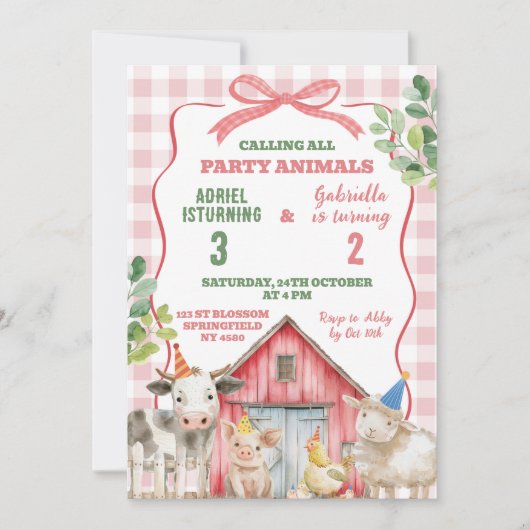 Verjaardag Boerderij Uitnodiging (Voorkant)