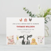 Verjaardag boerderijdieren kaart (Staand voorkant)