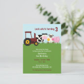 Verjaardag Boerderijdieren Uitnodiging (Staand voorkant)