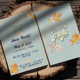Verjaardag bohemian groovy stijl b-day idee kaart