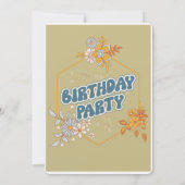 Verjaardag bohemian groovy stijl b-day  look kaart (Achterkant)