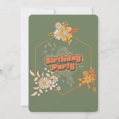 Verjaardag bohemian groovy stijl retro oude look kaart (Achterkant)