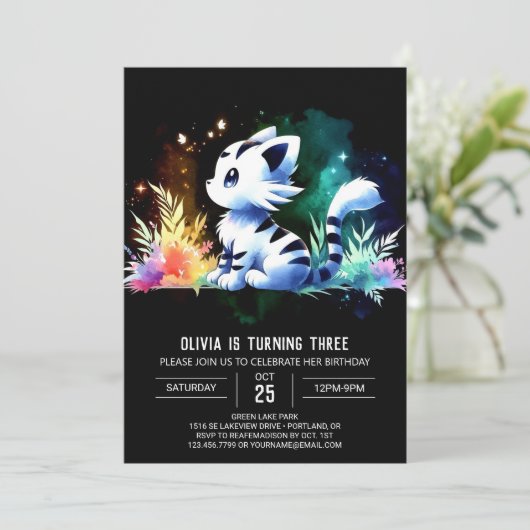 Verjaardag Boho Forest Tiger Kaart (Staand voorkant)