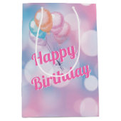 Verjaardag Bokeh Feestverlichting Medium Cadeauzakje (Voorkant)