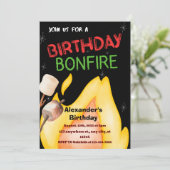 Verjaardag Bonfire Uitnodiging (Staand voorkant)