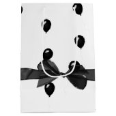 Verjaardag Boog en Zwarte Ballonnen Medium Cadeauzakje (Achterkant)