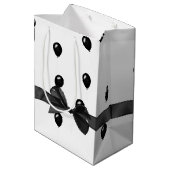 Verjaardag Boog en Zwarte Ballonnen Medium Cadeauzakje (Achterkant Gekanteld)