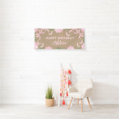 Verjaardag bord, Kraft Kleur Roze Hydranagea Spandoek (Insitu)