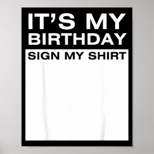 Verjaardag bord mijn shirt leuk mannen vrouwen jon poster