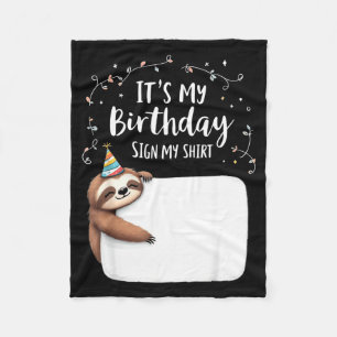 Verjaardag bord op mijn shirt grappig feest dier fleece deken