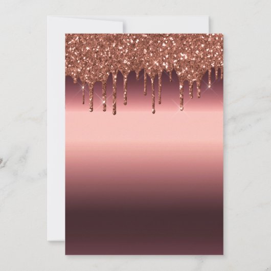 Verjaardag bordeaux bloemen glitter geometrisch kaart (Achterkant)