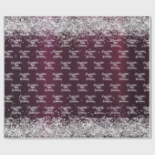 Verjaardag bordeaux zilveren naam elegant cadeaupapier (Vlak)