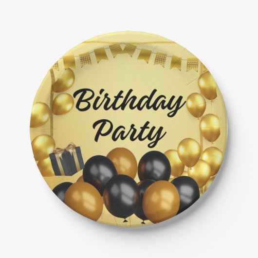 Verjaardag borden papieren bordje (Voorkant)