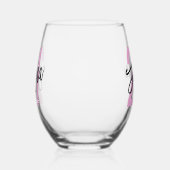 Verjaardag Borstel Script Modern Wijnglas Zonder Voet (Rechts)