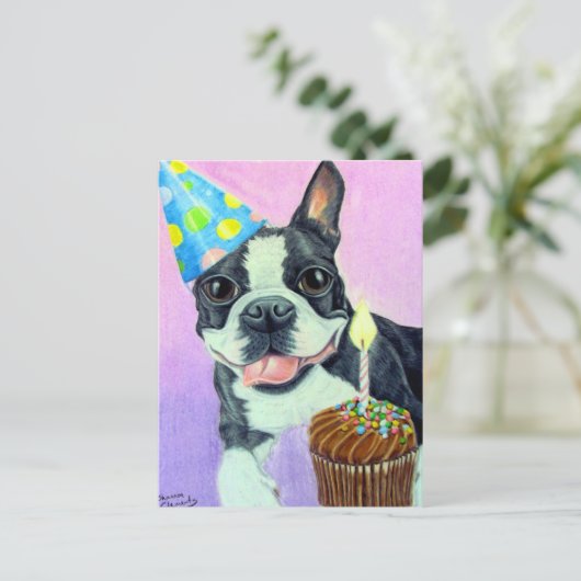 Verjaardag Boston Briefkaart (Staand voorkant)