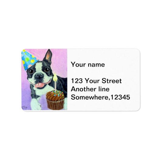 Verjaardag Boston Etiket (Voorkant)