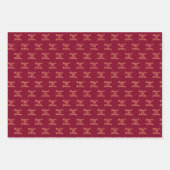 Verjaardag Bourgondië gouden naam script Inpakpapier Vel (Voorkant 2)