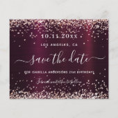 Verjaardag Bourgondië roos Gold Bewaar de datumkaa (Voorkant)