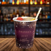 Verjaardag Bourgondië roos gouden naamfeest Papieren Bekers