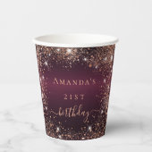 Verjaardag Bourgondië roos gouden naamfeest Papieren Bekers (Voorkant)