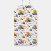 Verjaardag Bouw Bedankt Naam Graafmachine Cadeaulabel (Achterkant)