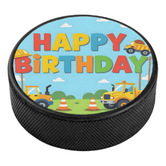Verjaardag bouw bouwer thema hockey puck