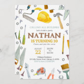 Verjaardag bouwgereedschap kaart (Voorkant / Achterkant)