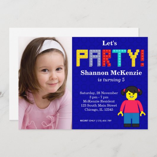 verjaardag bouwstenen kaart (Voorkant / Achterkant)