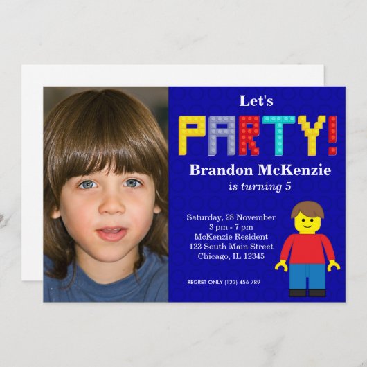 verjaardag bouwstenen kaart (Voorkant / Achterkant)