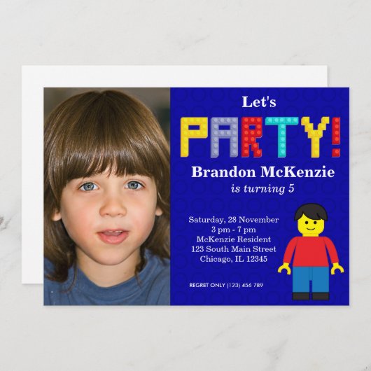 verjaardag bouwstenen kaart (Voorkant / Achterkant)