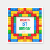 Verjaardag Bouwstenen Party servetten (Voorkant)