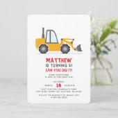 Verjaardag bouwtruck  kaart (Staand voorkant)