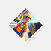 Verjaardag bouwvakker servet (Hoek)