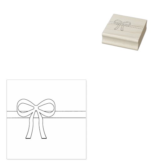 Verjaardag Bow Art Stamp Rubberstempel (Gestempeld)