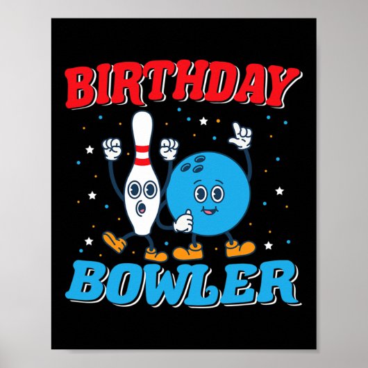 Verjaardag Bowler - Jongens Verjaardag Grappige Ki Poster (Voorkant)