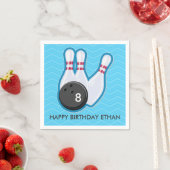 Verjaardag Bowling Party Chevron Blauw servet (Insitu)