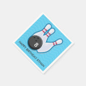 Verjaardag Bowling Party Chevron Blauw servet (Hoek)