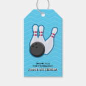 Verjaardag Bowling Party Favor Label Cadeaulabel (Voorkant)