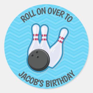 Verjaardag Bowling Party Roll Over Sticker