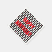 Verjaardag bowling pins op zwart servet (Hoek)