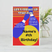 Verjaardag Bowling Uitnodiging. Kaart (Staand voorkant)