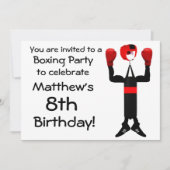 Verjaardag Boxing Party Uitnodiging (Voorkant)