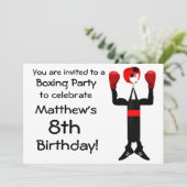 Verjaardag Boxing Party Uitnodiging (Staand voorkant)