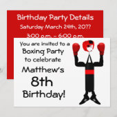 Verjaardag Boxing Party Uitnodiging (Voorkant / Achterkant)